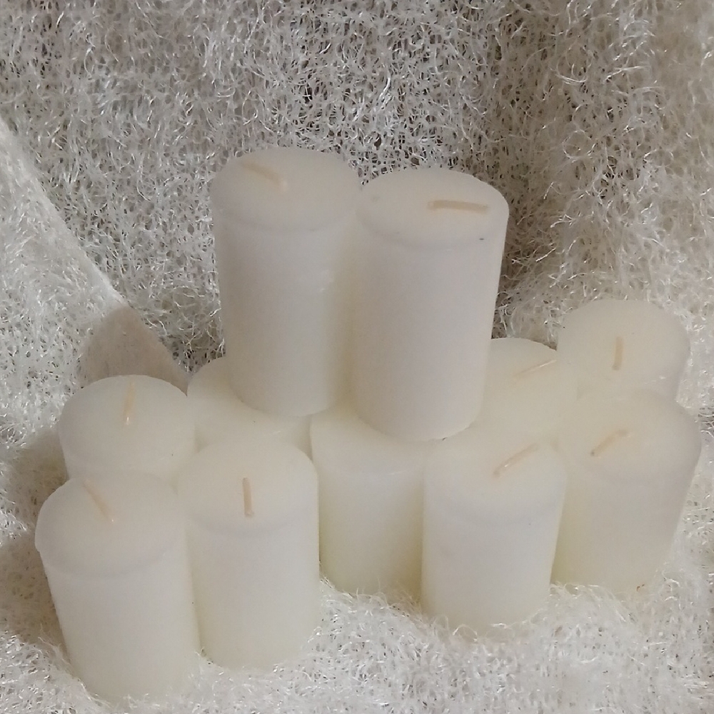 Votive All Purpose White Candles set of 12 NEW 15 Hours